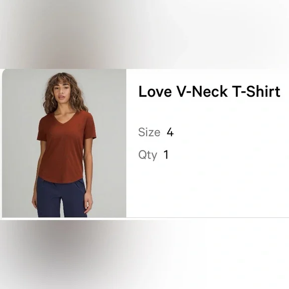 Lululemon Love V-Neck T-Shirt | Size 4 - Picture 5 of 5